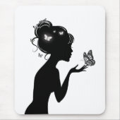 Tapis De Souris Witte Vlindervrouw Muismat (Voorkant)