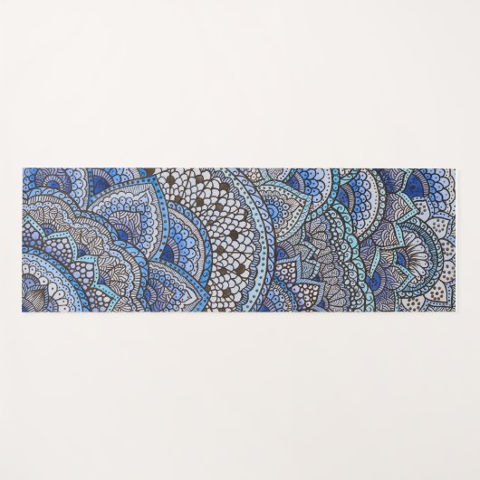 Tapis de yoga motif mandala bleu yogamat (Voorkant (horizontaal))