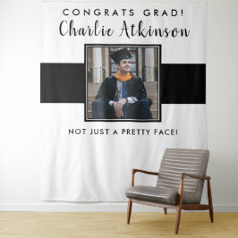 Tapisdoek met afstudeerfoto-achtergrondbanner wandkleed