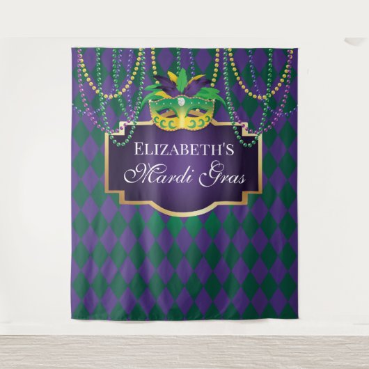 Tapiz Carnival Mardi Gras Backdrop banner party Wandkleed (Voorkant)