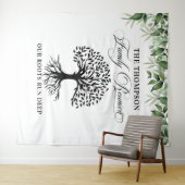 Tapiz Family reunion greenery tree backdrop banner Wandkleed (In Situ (horizontaal))
