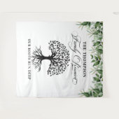 Tapiz Family reunion greenery tree backdrop banner Wandkleed (Voorkant (horizontaal))