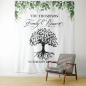 Tapiz Family reunion greenery tree backdrop banner Wandkleed (In situ)