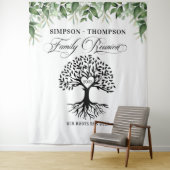 Tapiz Family reunion greenery tree backdrop banner Wandkleed (In situ)