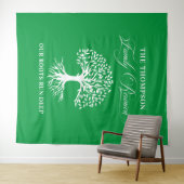 Tapiz Family reunion tree backdrop banner green Wandkleed (In Situ (horizontaal))