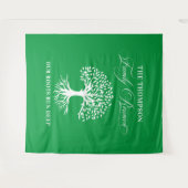Tapiz Family reunion tree backdrop banner green Wandkleed (Voorkant (horizontaal))