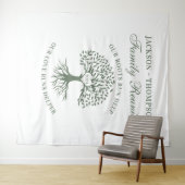 Tapiz Family reunion tree backdrop banner green Wandkleed (In Situ (horizontaal))