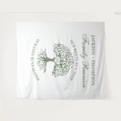 Tapiz Family reunion tree backdrop banner green Wandkleed (Voorkant (horizontaal))