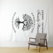 Tapiz Family reunion tree backdrop banner  Wandkleed (In Situ (horizontaal))