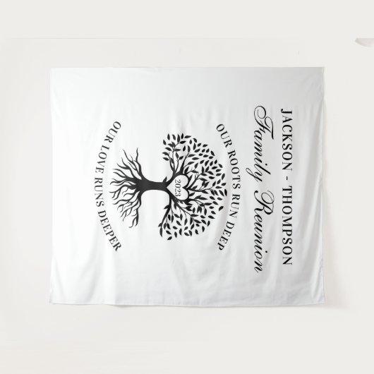 Tapiz Family reunion tree backdrop banner  Wandkleed (Voorkant (horizontaal))