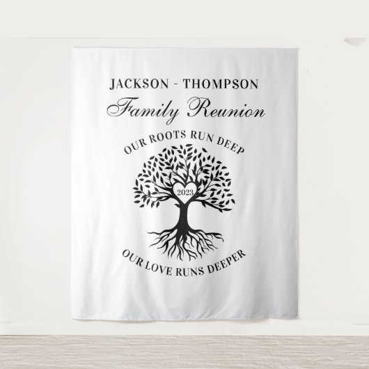 Tapiz Family reunion tree backdrop banner  Wandkleed (Voorkant)