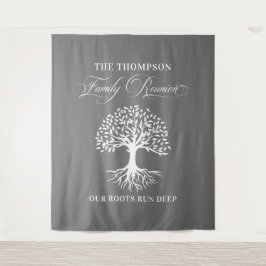 Tapiz Family reunion tree backdrop banner Wandkleed