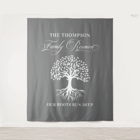 Tapiz Family reunion tree backdrop banner Wandkleed (Voorkant)