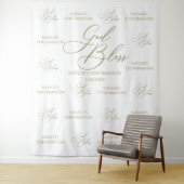 Tapiz God Bless Elegant gold photobooth backdrop Wandkleed (In situ)