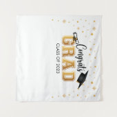Tapiz Graduation backdrop banner Congrats GRAD Bac Wandkleed (Voorkant (horizontaal))