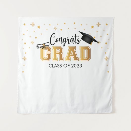 Tapiz Graduation backdrop banner Congrats GRAD Bac Wandkleed (Voorkant)
