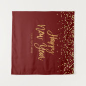 Tapiz Happy New Year gold text Backdrop banner Wandkleed (Voorkant (horizontaal))