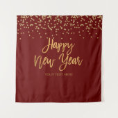 Tapiz Happy New Year gold text Backdrop banner Wandkleed (Voorkant)
