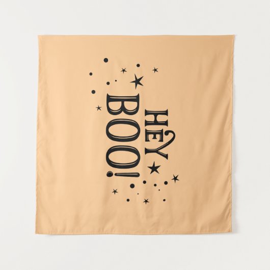 Tapiz Hey Boo! Halloween Backdrop party banner Wandkleed (Voorkant (horizontaal))