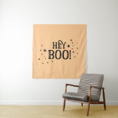 Tapiz Hey Boo! Halloween Backdrop party banner Wandkleed (In situ)
