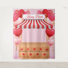 Tapiz Kissing Booth Valentine Day Love Backdrop Wandkleed