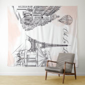 Tapiz Oh La La Paris backdrop pink & white party b Wandkleed (In Situ (horizontaal))