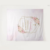 Tapiz Pink Floral Communion Backdrop Wandkleed (Voorkant (horizontaal))