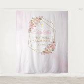 Tapiz Pink Floral Communion Backdrop Wandkleed (Voorkant)