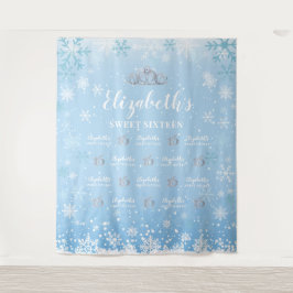 Tapiz Princess Winter Sweet 16 photobooth Backdrop Wandkleed