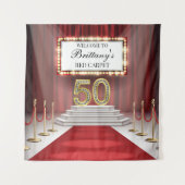 Tapiz Red Carpet 50th Birthday Backdrop banner Wandkleed (Voorkant)