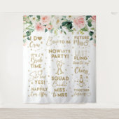 Tapiz She said yes Floral Blush Bridal Banner Wandkleed (Voorkant)
