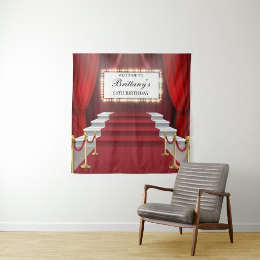 Tapiz Show Rode Tapijt Verjaardag Achtergrond bann Wandkleed (In situ)