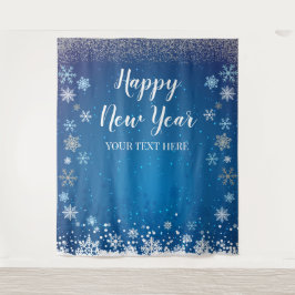 Tapiz Snow Winter Happy New Year Backdrop Wandkleed