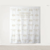 Tapiz Step and repeat backdrop wedding elegant mon Wandkleed (Voorkant)