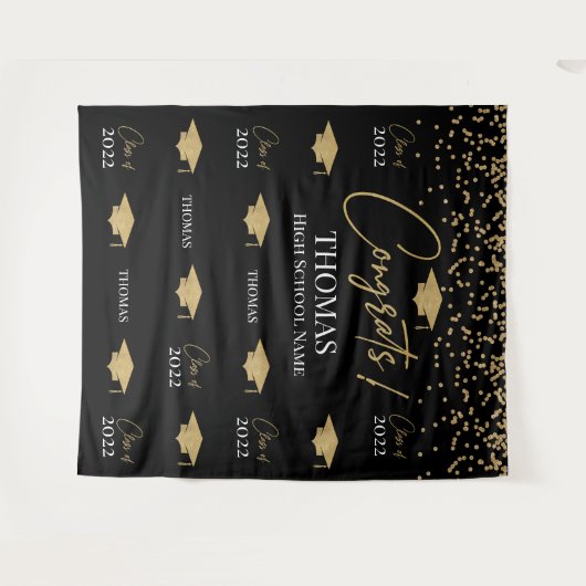 Tapiz Step and repeat Graduation Backdrop banner Wandkleed (Voorkant (horizontaal))