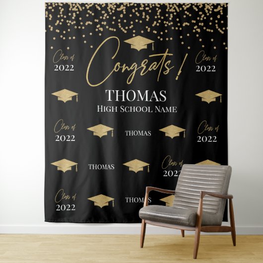 Tapiz Step and repeat Graduation Backdrop banner Wandkleed (In situ)