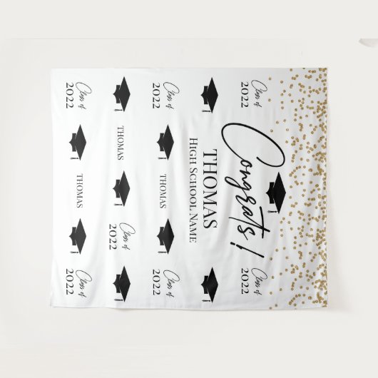 Tapiz Step and repeat Graduation Backdrop banner  Wandkleed (Voorkant (horizontaal))