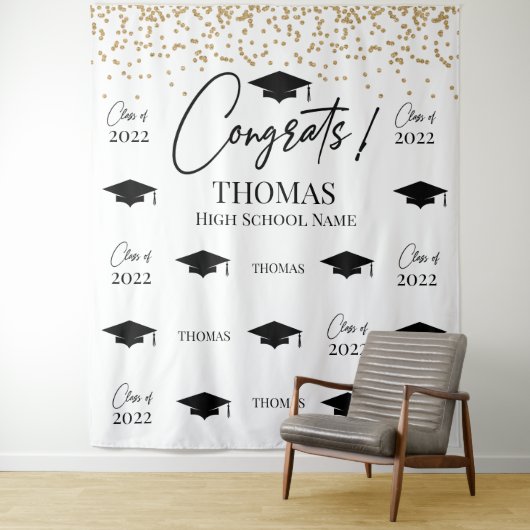 Tapiz Step and repeat Graduation Backdrop banner  Wandkleed (In situ)