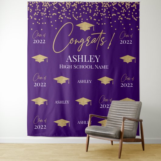 Tapiz Step and repeat Graduation Backdrop banner Wandkleed (In situ)