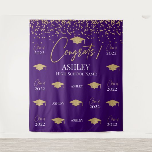 Tapiz Step and repeat Graduation Backdrop banner Wandkleed (Voorkant)