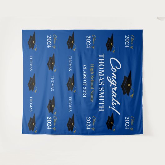Tapiz Step and repeat Graduation Backdrop banner  Wandkleed (Voorkant (horizontaal))