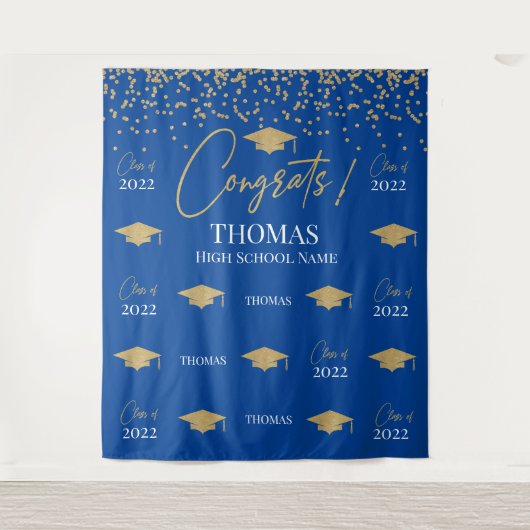 Tapiz Step and repeat Graduation Backdrop banner Wandkleed (Voorkant)