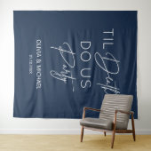 Tapiz Til death do us party wedding navy backdrop Wandkleed (In Situ (horizontaal))