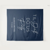 Tapiz Til death do us party wedding navy backdrop Wandkleed (Voorkant (horizontaal))