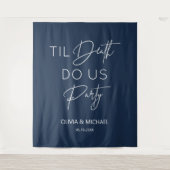 Tapiz Til death do us party wedding navy backdrop  Wandkleed (Voorkant)