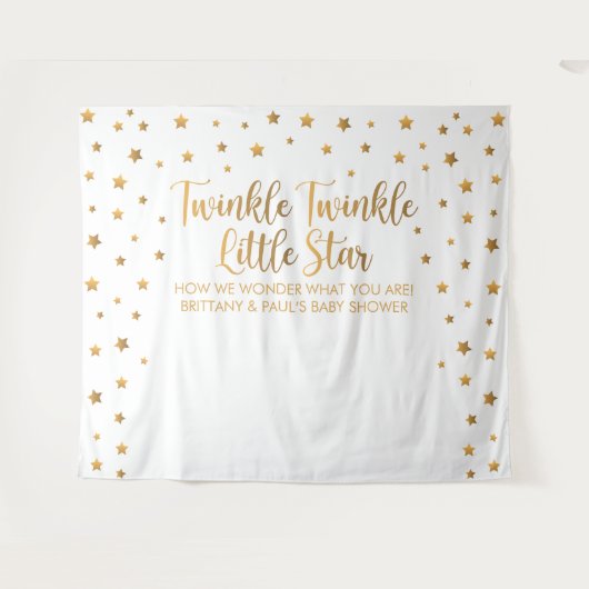Tapiz Twinkle Twinkle Little Star Baby Shower bann Wandkleed (Voorkant (horizontaal))
