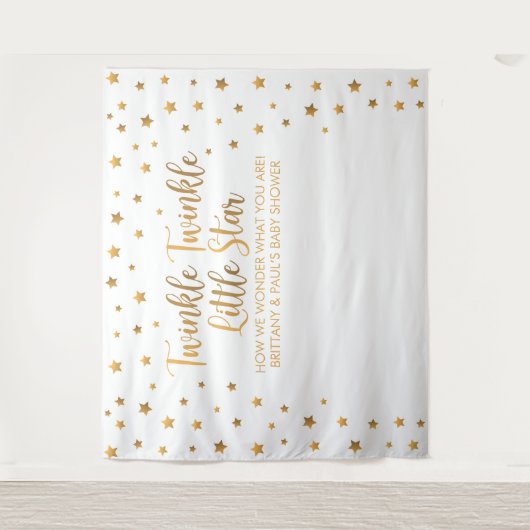 Tapiz Twinkle Twinkle Little Star Baby Shower bann Wandkleed (Voorkant)