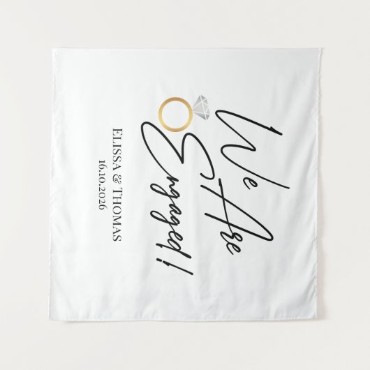 Tapiz We Are Engaged! Backdrop Wandkleed (Voorkant (horizontaal))