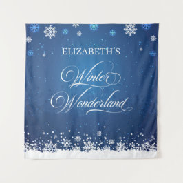 Tapiz Winter Wonderland backdrop banner photobooth Wandkleed
