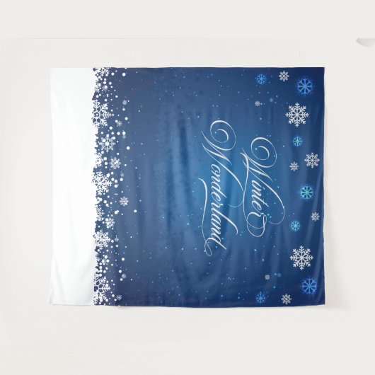 Tapiz Winter Wonderland backdrop banner photobooth Wandkleed (Voorkant (horizontaal))